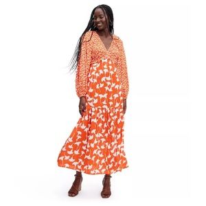 DVF for Target V-Neck Ginkgo Cherry Tomato
Maxi Dress - NWT